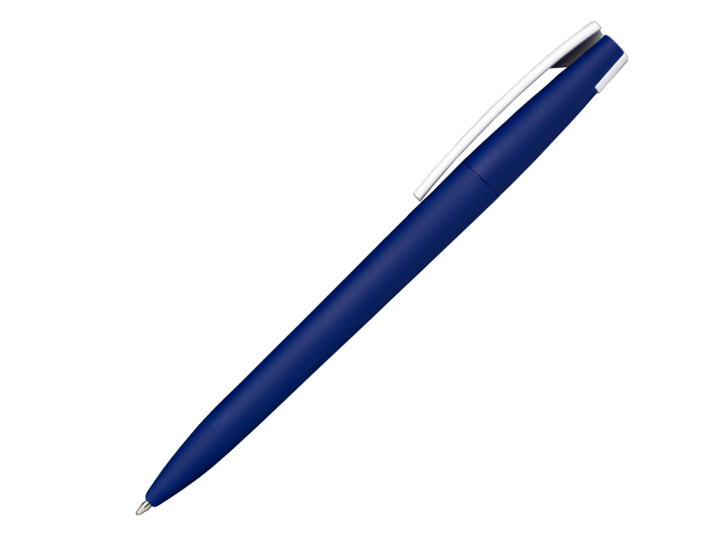 синий: Ручка шариковая, пластик, софт тач, синий/белый, Z-PEN