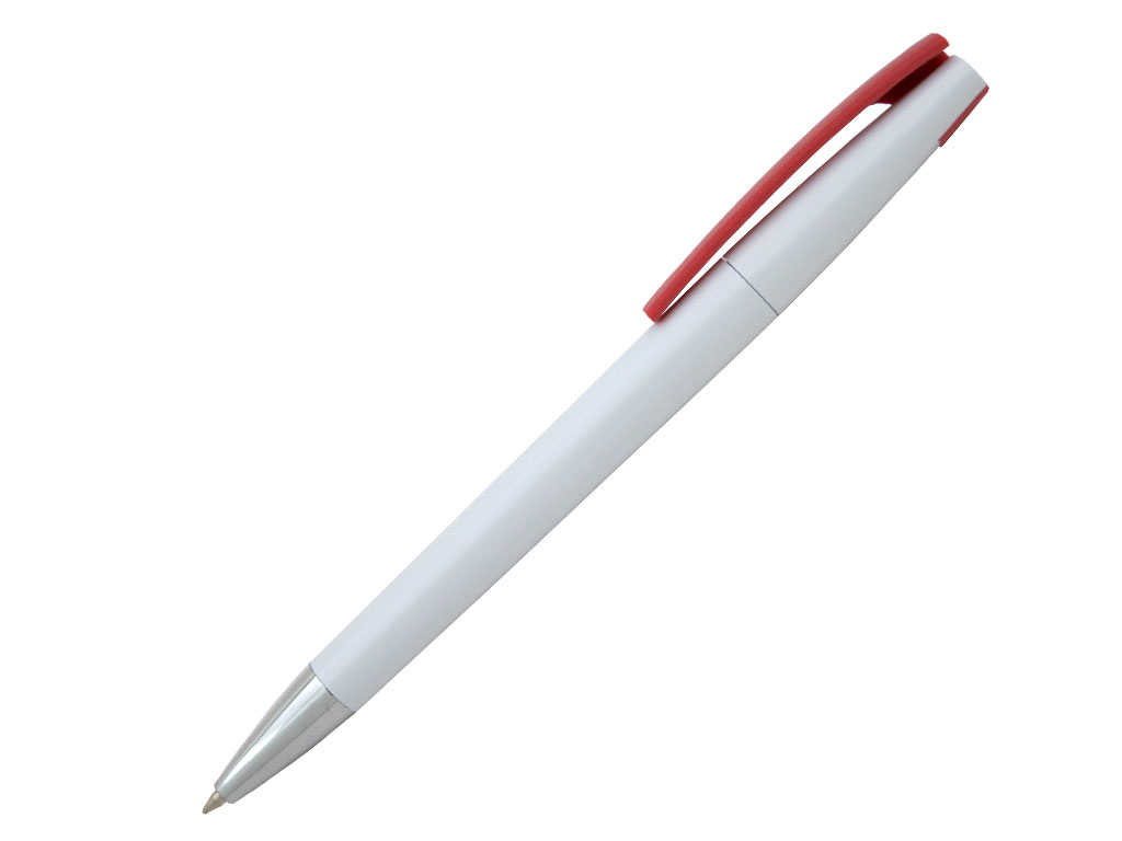 белый: Ручка шариковая, пластик, белый/красный, Z-PEN