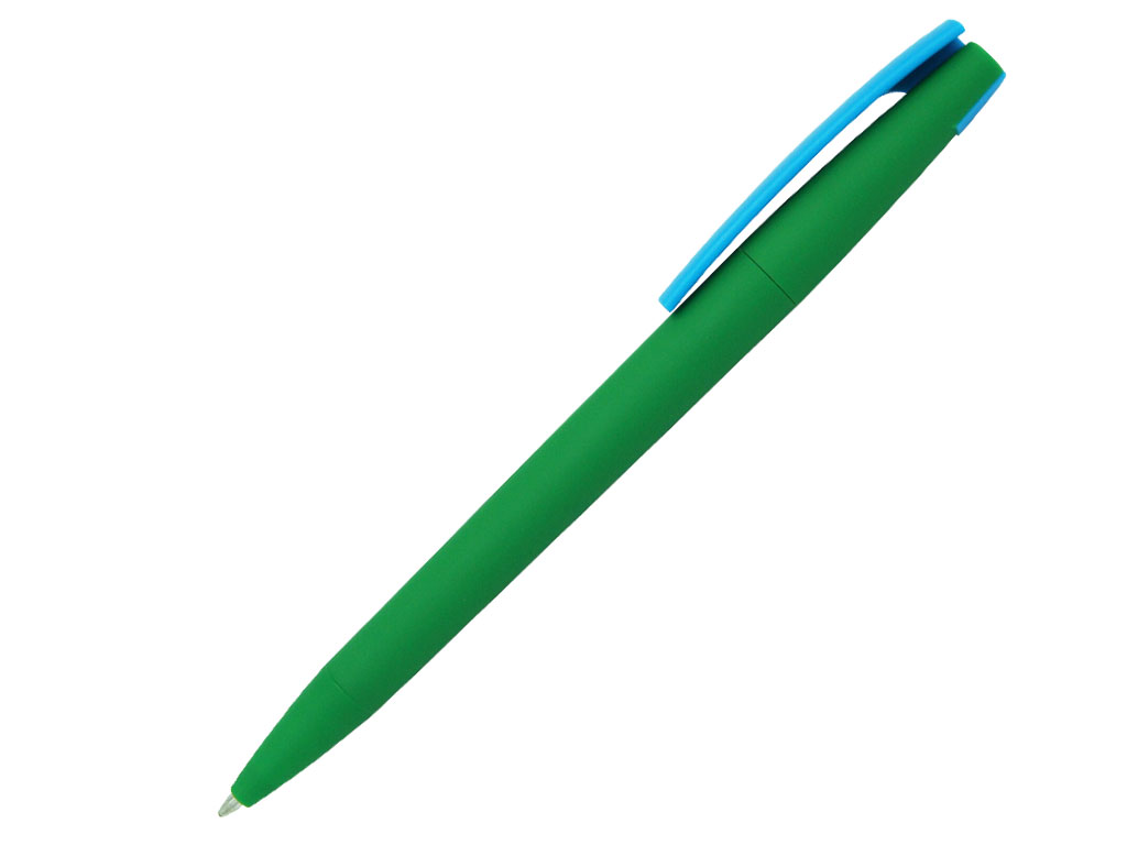 зеленый: Ручка шариковая, пластик, софт тач, зеленый/голубой, Z-PEN