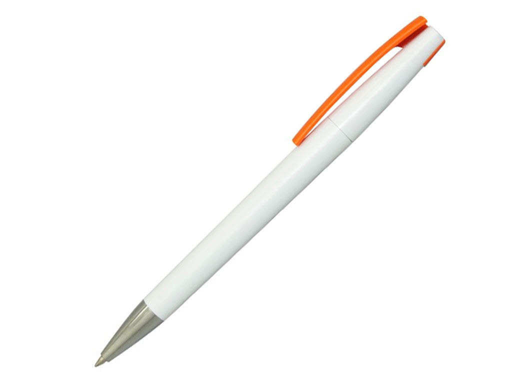 белый: Ручка шариковая, пластик, белый/оранжевый, Z-PEN
