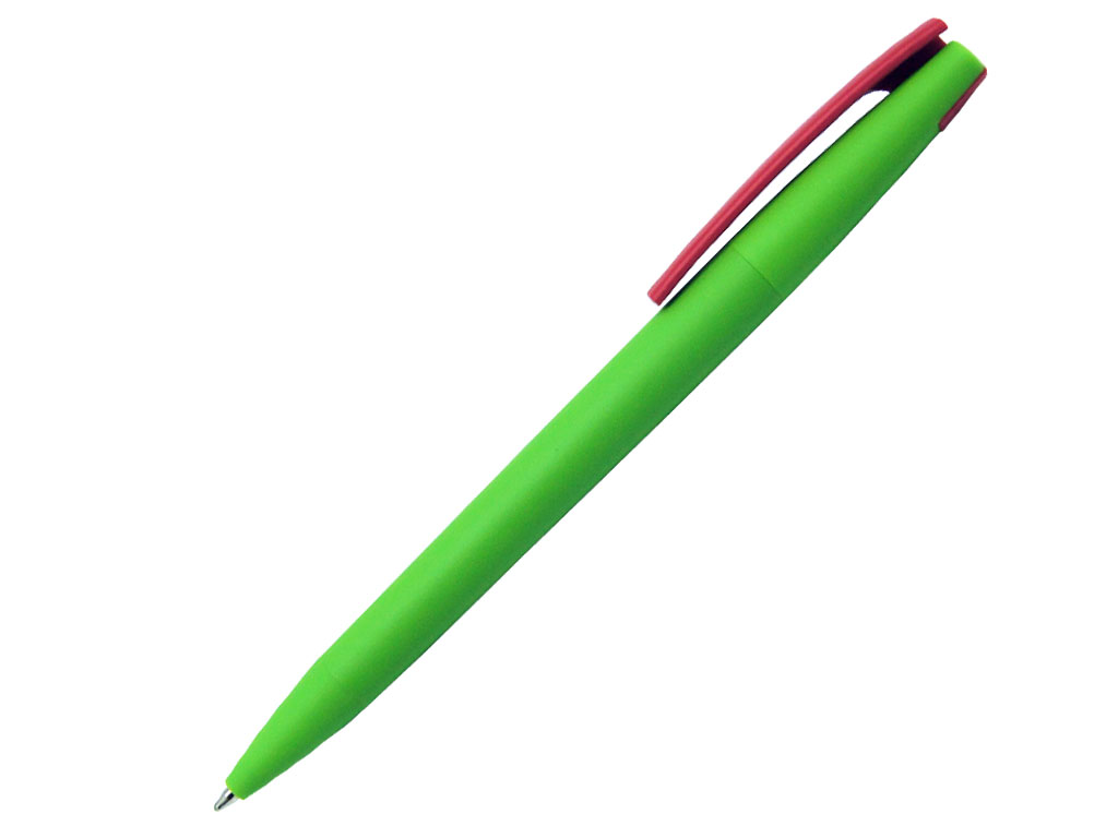 зеленый: Ручка шариковая, пластик, софт тач, зеленый/красный, Z-PEN