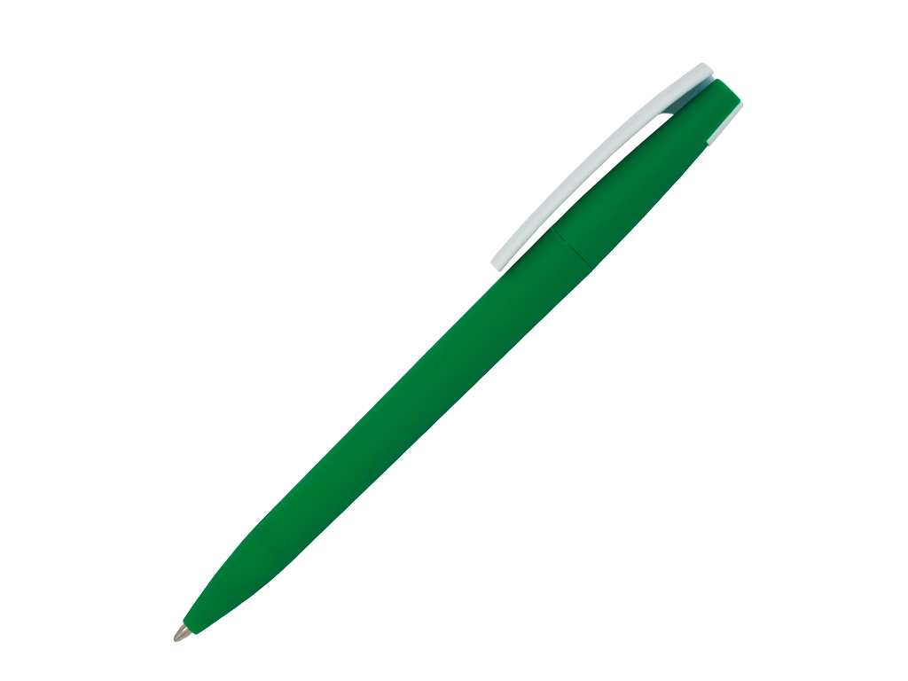 зеленый: Ручка шариковая, пластик, софт тач, зеленый/белый, Z-PEN