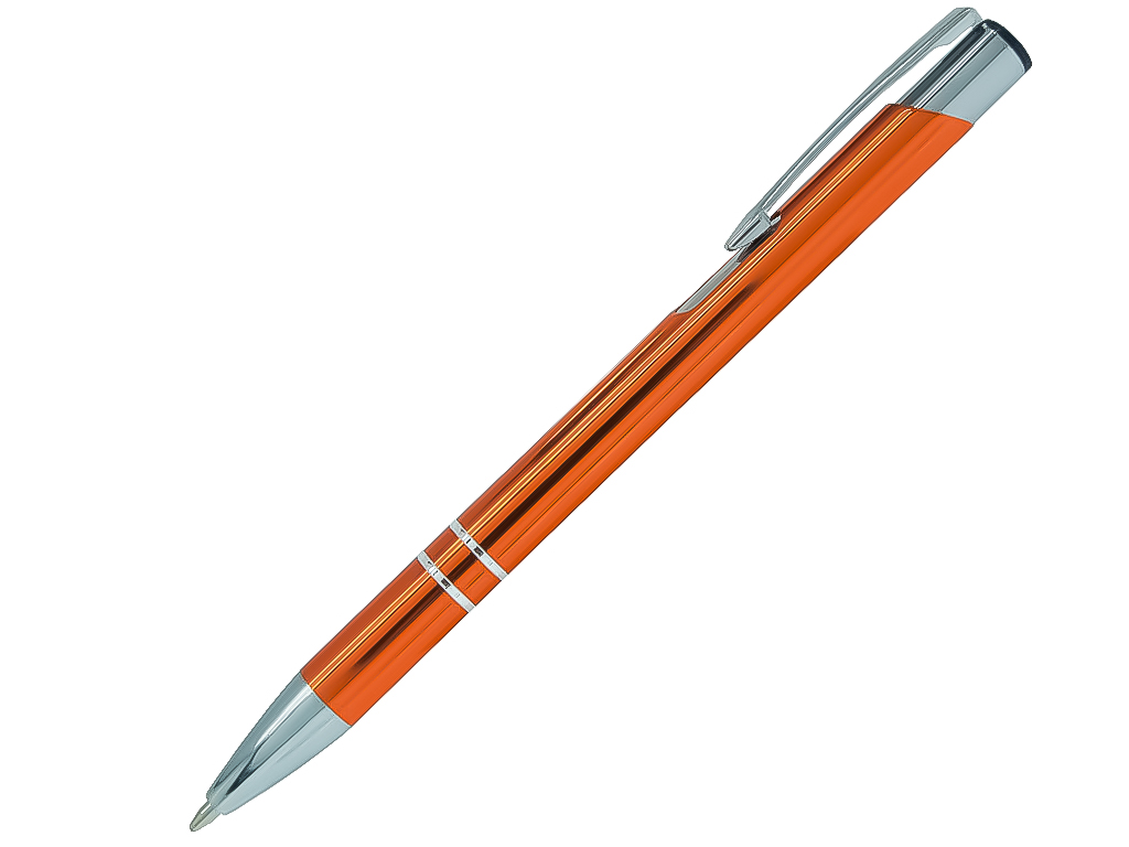 оранжевый: Ручка шариковая, COSMO, металл, оранжевый/серебро