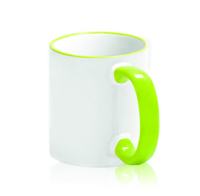 КРУЖКИ ДЛЯ СУБЛИМАЦИИ: Кружка ободок и ручка САЛАТОВАЯ 330мл