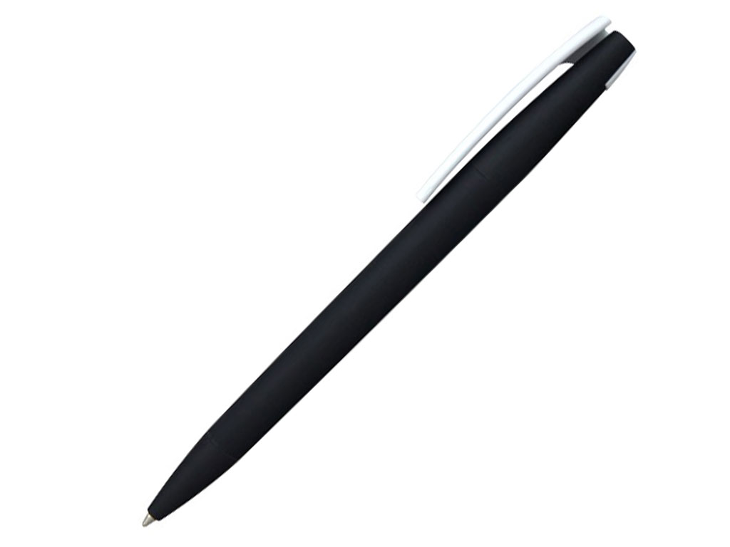 черный: Ручка шариковая, пластик, софт тач, черный/белый, Z-PEN