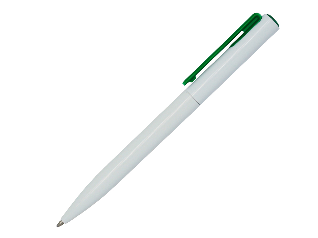 белый: Ручка шариковая, пластик, белый/зеленый, Martini