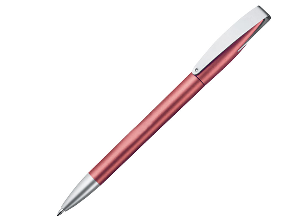 красный: Ручка шариковая, автоматическая, пластик, металл, красный/серебро, Cobra