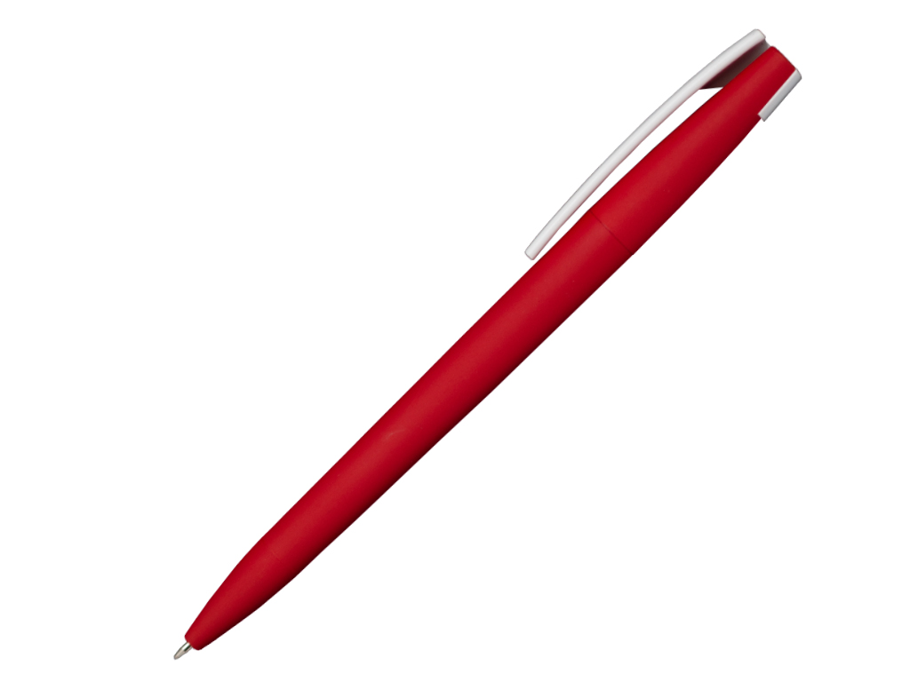 красный: Ручка шариковая, пластик, софт тач, красный/белый, Z-PEN