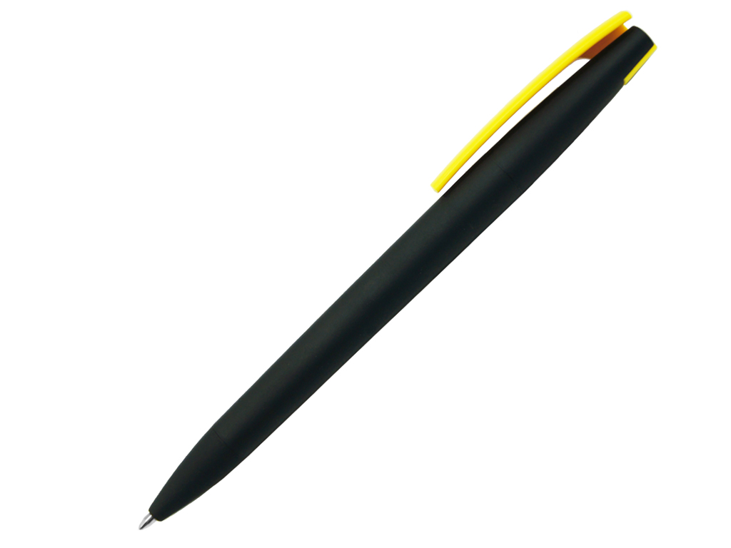 черный: Ручка шариковая, пластик, софт тач, черный/желтый, Z-PEN Color Mix