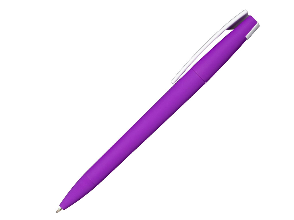 фиолетовый: Ручка шариковая, пластик, софт тач, фиолетовый/белый, Z-PEN