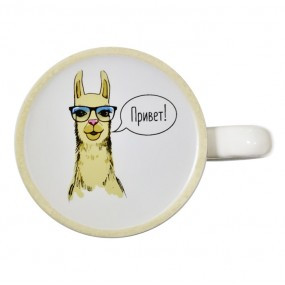 КРУЖКИ ДЛЯ СУБЛИМАЦИИ: Кружка белая принт на дне "Привет"