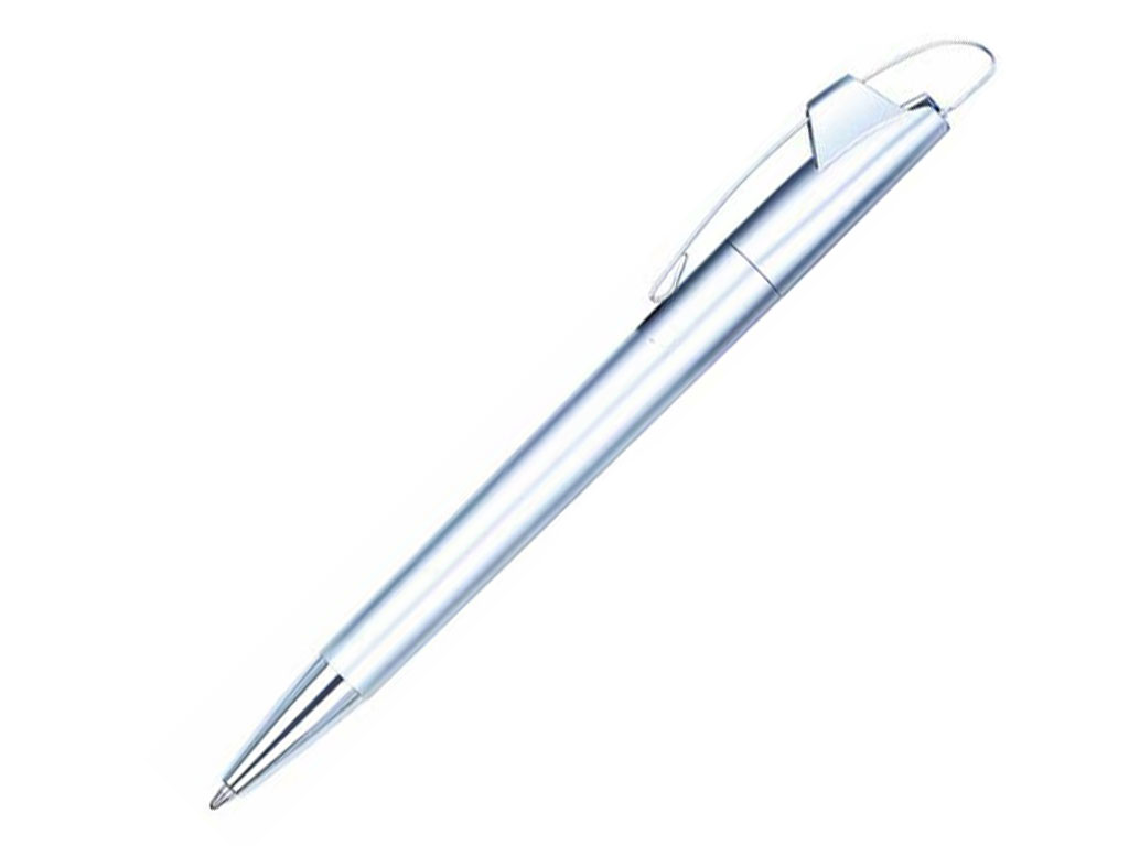 серебро: Ручка шариковая, пластик, серебро, АУРА