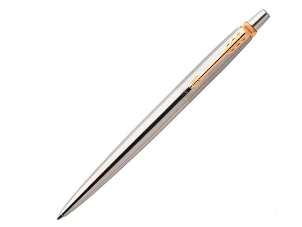 серебро: Ручка шариковая Parker Jotter Essential, St.Steel GT, серебристый/золотистый