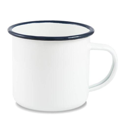 КРУЖКИ ДЛЯ СУБЛИМАЦИИ: Кружка металл белая 360 мл  с черным ободком (ретро) для сублимации